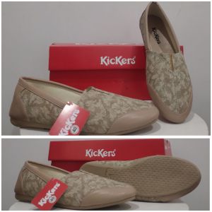 flatshoes kulit KCR.09 cream sepatu wanita sol karet