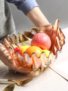 Fruit Plate Living Room Home Coffee Table Crystal Glass Affordable Luxury Style Good-looking Internet Celebrity Dessert Candy Snack Dish Fruit Plate