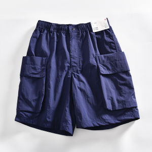 Japanese Style Workwear Shorts Summer Mens Quick Dry Breathable Loose Straight Casual Five-Quarter Length Trendy Shorts