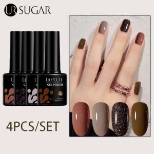 UR SUGAR 4Pcs/Set Fashionable Nail Gel Polish 7ML Soak Off UV/LED Nail Art Polish Long Lasting