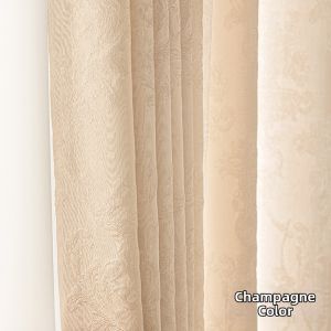 LIANHUAJI | French Style Embossed Floral Design Elegant Light Blocking Window Sheer
