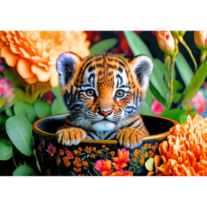 Kayou | 1000 PCS Jigsaw Puzzles for Adults Teacup Baby Tiger Puzzles Educational Games Colorful Puzzles Gifts Home Decor