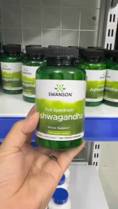 Viên uống Nhân sâm Ấn Độ Swanson Ashwagandha 450mg giảm căng thẳng duy trì năng lượng ngủ ngon