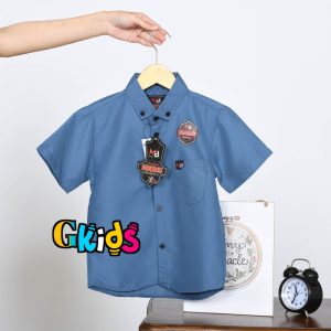 [ PALING MURAH ] Kemeja anak laki laki umur 1 tahun sampai 13 tahun warna Brown Baju bayi laki laki lucu kemeja polos pendek premium setelan anak menarik