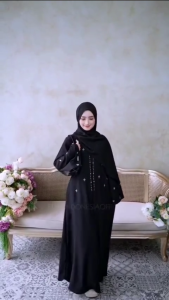 COD Mecca Dress Payet Ceruty Babydoll Gamis Dewasa Terbaru Viral Dress Wanita Kondangan Kekinian
