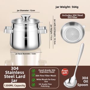 CHUANGSHUNFU | Heat-resistant Durable Lidded Lard Storage Container