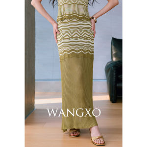 WANGXO | Cool Silk Knitted Outfit Set Ripple Texture
