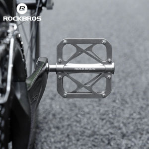 ROCKBROS Titanium Alloy Pedal 3 Bearings Smooth MTB Road Bike Cycling Pedal Stainless Anti-slip Nails Waterproof Durable Foot Pedal Riding Equipment