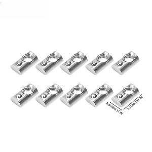 T Shape Block Sliding Nut Hammer Spring Ball Zinc Plated Carbon Steel for 2020 3030 4040 Aluminum Profile Extrusion Slot Track