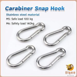 Digeo Snap Hook 304 Stainless Steel Carabiner metal Hook Spring Outdoors Sport Clip M5 M6