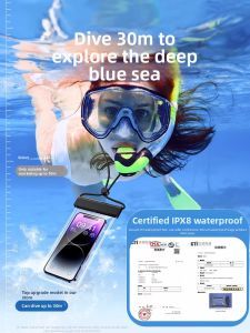 Waterproof Touchscreen Phone Bag Swimming Diving Floating Lanyard Neck Strap Mobile Phone Case Waterproof Box for Outdoor Sports