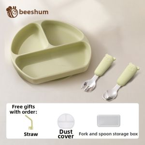 Beeshum | Baby Childrens Partitioned Dining Plate Suction Function