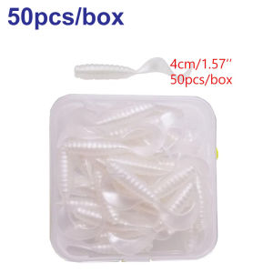50pcs/box 4cm soft artificial worm grub lure bait 13 colors perch bait for fishing tackle pesca isca softbaits