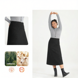 HIPPIE MISS | Wool Blend Elegant Slimming A-line Skirt