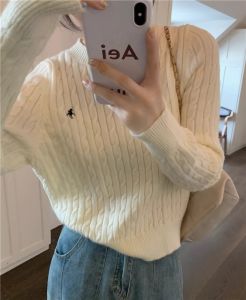 HUOLISI | Spring New Korean Style Cable Knit Crewneck Loose Sweater