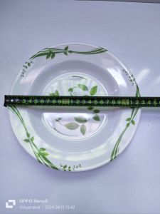 12pcs atau 1lusin piring makan bulat melamine 9inc motif bunga tahan panas berkuwalitas