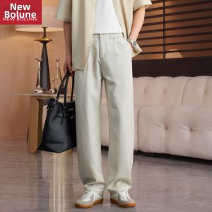 NEW BOLUNE | Summer Lightweight Linen Rayon Leisure Trousers Men