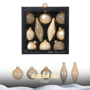 เซ็ตลูกบอลคริสต์มาส 10 ลูก/กล่อง Pearl - Christmas Bauble Glass Set | คละแบบ
