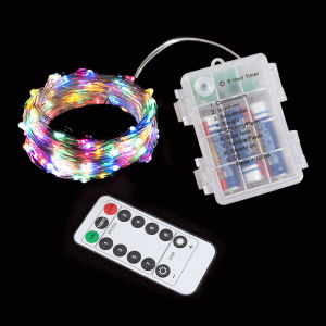 8 Modes Battery Box Remote Control Copper Wire Silver Wire LED String Lights Waterproof Wedding Garland Home Party Decoration