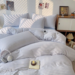 Dansunreve ชุดผ้าปูที่นอนลายตารางขนาดเล็ก3/4IN1ลายสก๊อตพร้อมผ้าคลุมผ้านวมสีชมพู/เขียวขนาดเล็กลายตารางแบน/ผ้าปูที่นอนพอดีปลอกผ้านวมนุ่มพิเศษ
