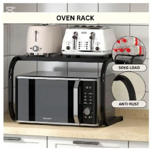 Ready Stock High Quality 2 Layer Oven Rack Tray Multi Storage Kitchen Heavy Duty Organizer Design Cabinet Placement Microwave Rak Ketuhar Dapur Spice Multi-Layer Shelf Penyimpanan Gelombang Mikro Drill-Free Installation Carbon Steel Stainless Steel