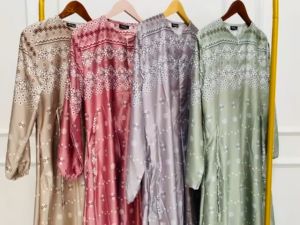 Gamis Athalia Series / Dress silk Premium / Gamis motif Bunga