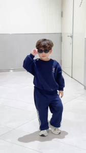 Set bộ dài thể thao phối sọc họa tiết hình thêu Hey boy kèm quần dài bé trai 1đến 7t BERNIE H0525B24