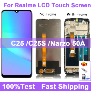 6.5"Original LCD Display for Oppo Realme C25 RMX3193 RMX3191 Lcd Display For Realme C25s RMX3195 RMX3197 Touch Screen with Frame Replacement Tools Glue