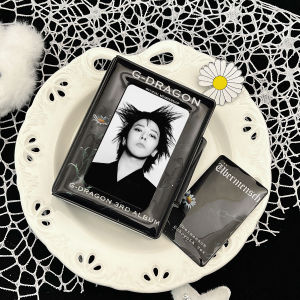 Black Daisy Gd อัลบั้มรูปการ์ดผู้ถือบัตรKpop Bright หนัง All-In-One แบบพกพาผู้ถือบัตร วัสดุ Pu เหมาะสําหรับ 3-3.5 นิ้ว Star Chasing Idol CardPolaroid Photo Card Storage Display