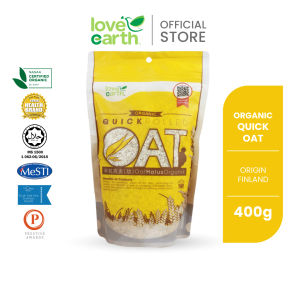 Value Pack Love Earth Organic Quick Rolled Oat 400g x 3