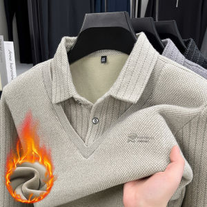 Áo Thun Cổ Polo Dày Dặn Cho Nam Mùa Đông Áo Len Dệt Kim Ấm Áp Một Mảnh Áo Sơ Mi Cổ Polo Dệt Kim Áo Sơ Mi Cổ Polo