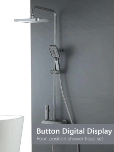 5 in 1 Shower Set Cold hot Adjustable shower set Temperature display Bathroom Home With storage racks