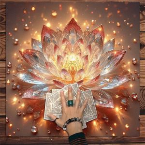 VIKAMA Tarot Khăn Trải Bàn Pentagram Sen Mặt Trời Mặt Trăng Ma Thuật Chữ Rune Chiêm Tinh Học Chống Thấm Nước Bàn Thờ Vải Để Bói Toán Tâm Linh Trang Trí Có Thể Giặt Bằng Máy