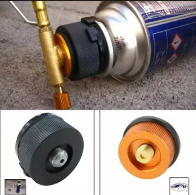 Adaptor konektor tabung gas kaleng kompor gas camping aluminium