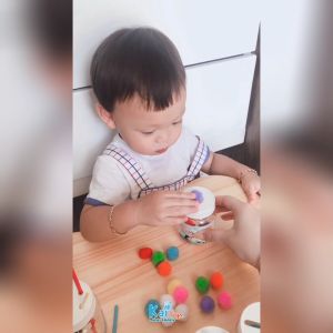 Paket Busy Jar Set 5in1 / Mainan Montessori Sensori Kado Lahiran Bayi / Button Post / Pompom Push / Taggie Jar / Stick Jar / Stacking Jar