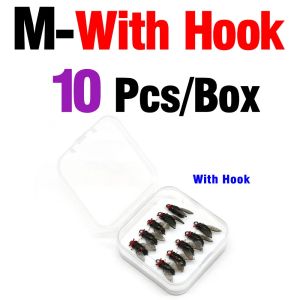 10Pcs/Box Lure Fly Hook Soft Bait Bionic Fly Hook Fishing Lure Box Packaged Baitcasting Fishing Hooks Soft Lures