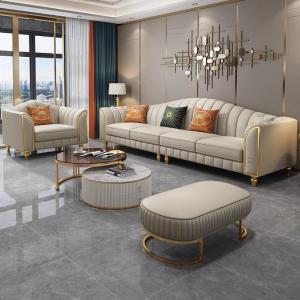 American Style Luxury Leather Sofa Top Layer Cowhide Living Room New 2025 Model Straight Row Four Seats Combination