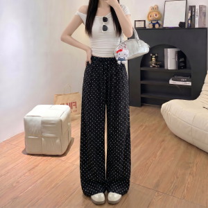 AIYITI | Summer New Large Size Spotty Wide Leg Pants Loose Straight Trousers
