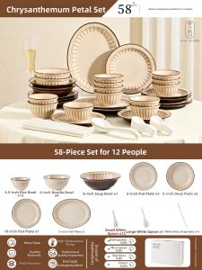 French Vintage High Appearance New Ceramic Tableware Set
