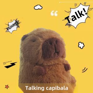 Talking Capybara Plush Toy Doll Birthday Gift for Girls Learn to Speak Water Vole Stuffed Animal Soft PP Cotton Filled Doll