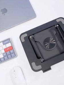 Multi-angle 360° swivel foldable height-adjustable high heat dissipation carbon steel laptop stand for 10-17 inches