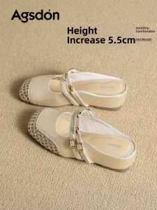 Agsdon | Summer Beautiful Half Slippers Weaved Thick Bottom Shoes