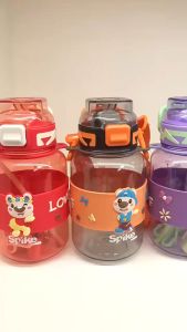Botol Minum Anak Lucu & Unik Tumbler Spike 900ml Sedotan Tali Panjang Kitchenware Bottles Water