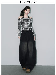 High Waist Wide Leg Denim Jeans Loose Fit American Street Style Washed Draped Feelings Autumn New Arrival Womens Fashion