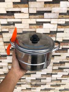 DANDANG / PANCI KUKUS MODEL KUPING 1kg 20cm TUTUP STAINLES FREE ENTONG NASI