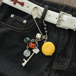 JMTG Original Handmade Metal Pin Multi-Functional Tape Measure Bag Charm Cleanfit Accessory Unique Design Fashionable Keychain