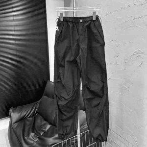 French Style Loose Large Size Utility Trousers with Elastic Cuff