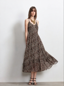 Vero Moda | V-neck Ruffle Hem Printed A-line Dress