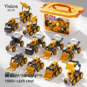 YISBRO | Magnetic Building Construction Vehicles Set Educational Toy
