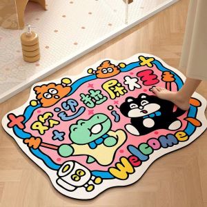Quick Dry Cartoon Silicon Dendroid Mat Bathroom Entrance Water Absorbent Non Slip Floor Rug Home Use Carpet Bathroom Mat